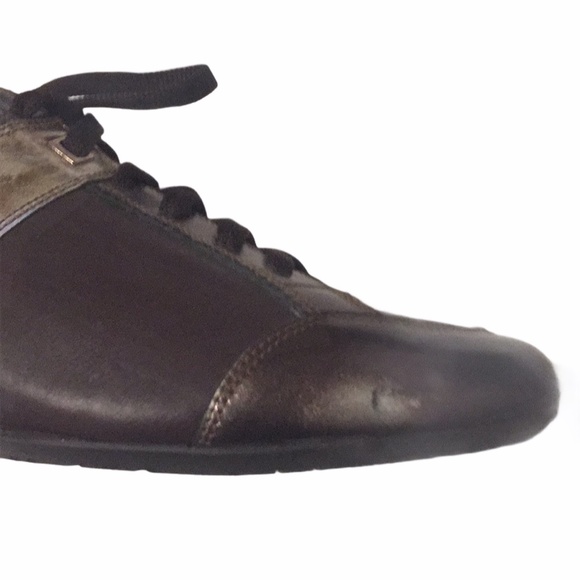 SANTONI CLUB Italian Leather Sneakers Size 35.5 - Picture 12 of 16